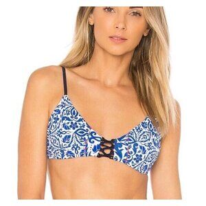 New Nanette Lepore Enchantress Bikini Top Womens M Azure Blue